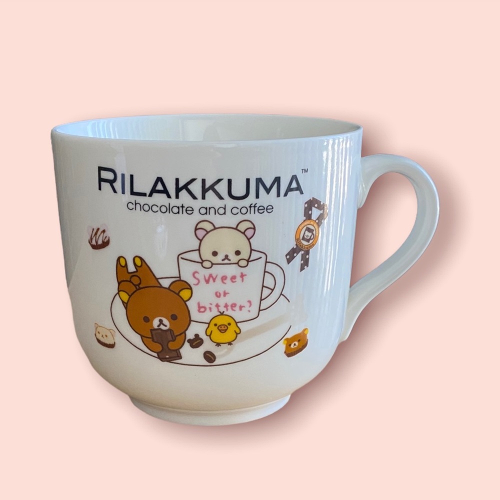 RILAKKUMA Chocolate and Coffee “Sweet or bitter?” Tea Mug San-X Co 2013